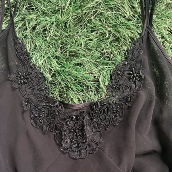 Black embroidered Slip Dress (never worn) - Picture 3 of 3